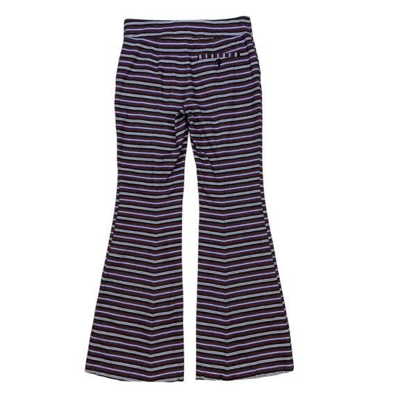 Anthropologie Maeve Striped Kick Flare Pant 0 Ankle Length Retro Multicolor - Picture 2 of 12